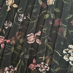 Pleated Floral Midi Skirt